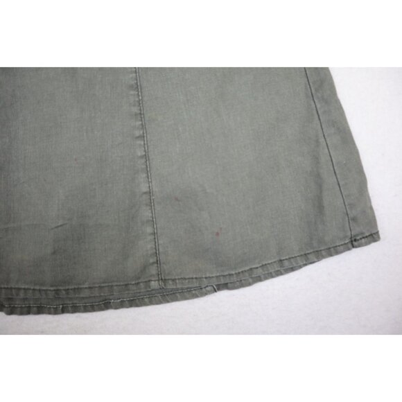 L.O.G.G H&M - WOMEN'S GREEN A-LINE LINEN BLEND KNEE LENGTH SKIRT SIZE 10 - FLAWS - Picture 4 of 11